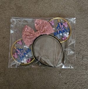 Pink Sequin Bow 3D Printed Minnie Mouse Ears Headband